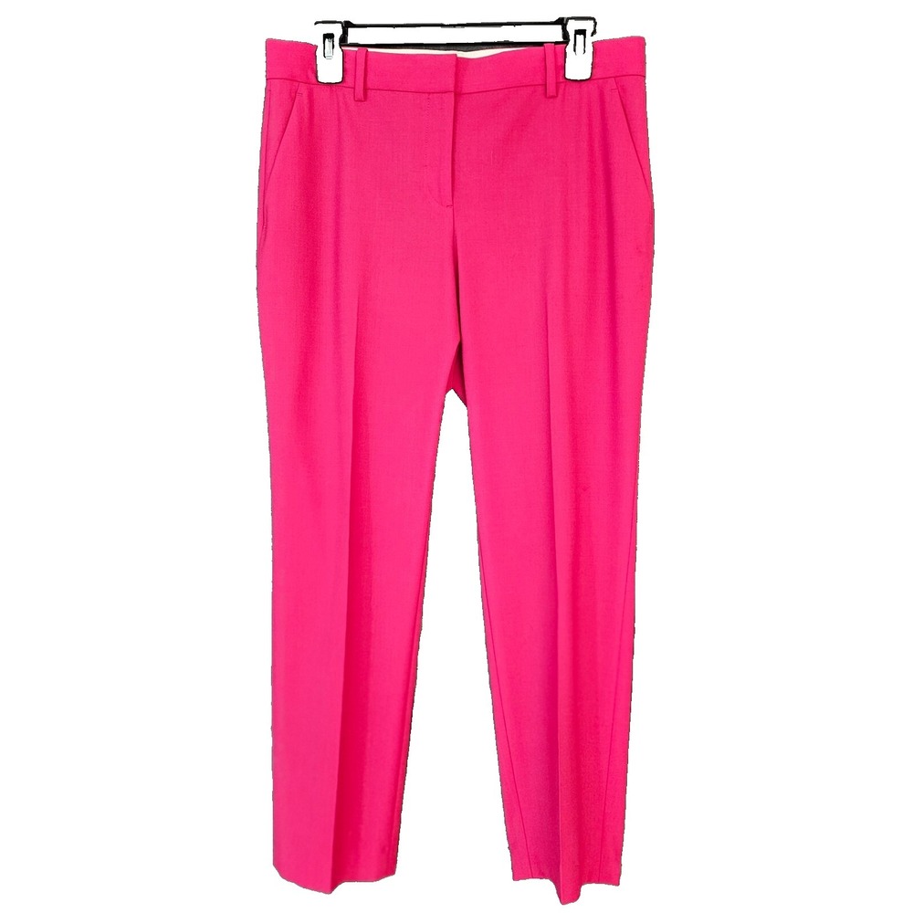 Theory Treeca 2 Crop Suit Pants Womens 6 Traceable Wool Stretch Watermelon‎
